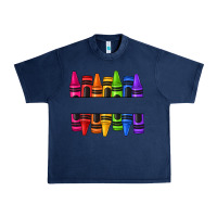Navy custom name crayons Urban Heavy Tee - texasbilliewilder