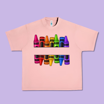 Custom Name Crayons Urban Heavy Tee Designed By Texasbilliewilder