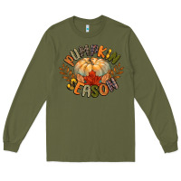 Army Green pumpkin season Long Sleeve Tee - CowGirlArtShop