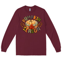 Burgundy pumpkin season Long Sleeve Tee - CowGirlArtShop