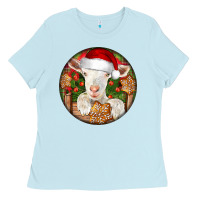 Baby Blue Baby Cashmere Goat Christmas Ladies Tee - LillyAllenDesigns
