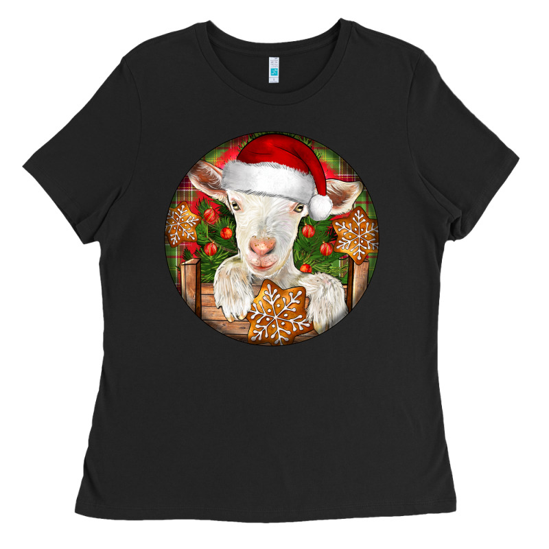 Baby Cashmere Goat Christmas Ladies Tee by LillyAllenDesigns | Teevron