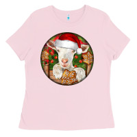 Bubblegum Pink Baby Cashmere Goat Christmas Ladies Tee - LillyAllenDesigns
