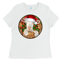 White Baby Cashmere Goat Christmas Ladies Tee - LillyAllenDesigns