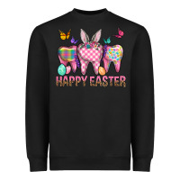 Black Happy Easter Dental And Egg Heavyweight Sweatshirt - BundleAndBundleShop