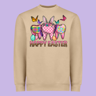 Happy Easter Dental And Egg Heavyweight Sweatshirt Designed By Bundleandbundleshop