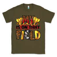 Army Green softball my heart is on that field Classic Tee - RanaPortraitStore