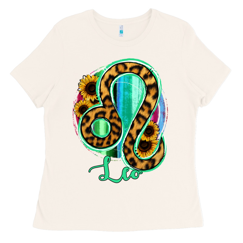 Leo Zodiac Sign Sunflower Leopard Serape Ladies Tee by RanaPortraitStore | Teevron