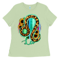 Matcha Leo Zodiac Sign Sunflower Leopard Serape Ladies Tee - RanaPortraitStore