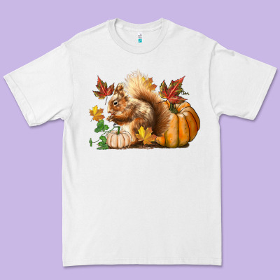 Fall Squirrel Premium Tee Designed By Lillyallendesigns