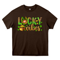 Chocolate Brown St. Patricks day lucky vibes Heavy Core Tee - BundleAndBundleShop