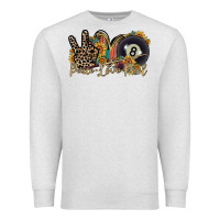 Oatmeal Heather peace love pool Premium Sweatshirt - RacoonDesign