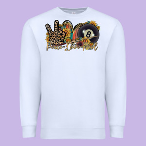 Peace Love Pool Premium Sweatshirt Designed By Racoondesign