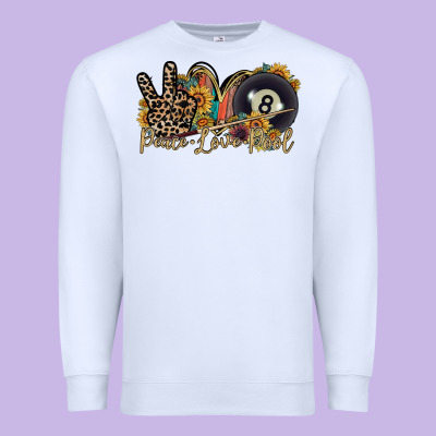 Peace Love Pool Premium Sweatshirt Designed By Racoondesign