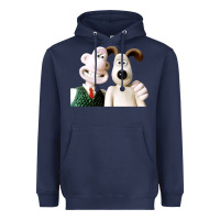Navy the man with his dog taking selfie w.a.l.l.a.c.e Heavyweight Hoodie - lanVoArt