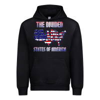 Black the divided states of america political humor usa map t shirt Urban Hoodie - lanVoArt