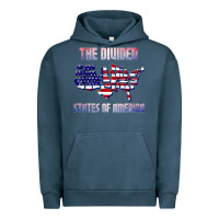 Pigment Midnight Navy the divided states of america political humor usa map t shirt Urban Hoodie - lanVoArt