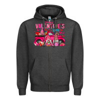 Charcoal Heather Happy Valentines Day Zipper Hoodie - CowhideDigitalArt