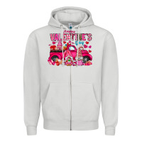 Dove Grey Happy Valentines Day Zipper Hoodie - CowhideDigitalArt