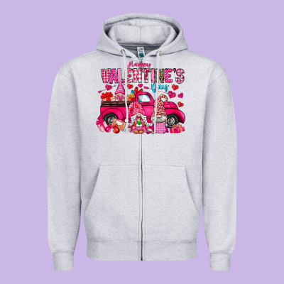 Happy Valentines Day Zipper Hoodie Designed By Cowhidedigitalart