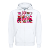 White Happy Valentines Day Zipper Hoodie - CowhideDigitalArt