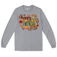 Heather Grey happy thanksgiving day Long Sleeve Tee - CowGirlArtShop