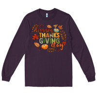 Plum happy thanksgiving day Long Sleeve Tee - CowGirlArtShop