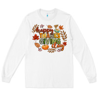 White happy thanksgiving day Long Sleeve Tee - CowGirlArtShop