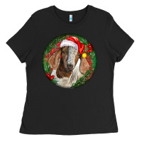Black Boer Goat Christmas Ladies Tee - LillyAllenDesigns