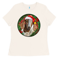 Bone Boer Goat Christmas Ladies Tee - LillyAllenDesigns