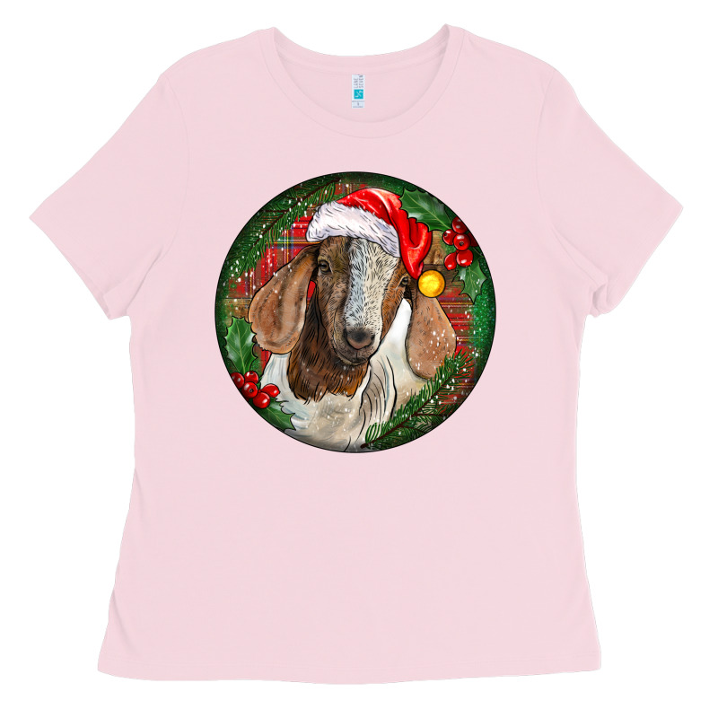 Boer Goat Christmas Ladies Tee by LillyAllenDesigns | Teevron