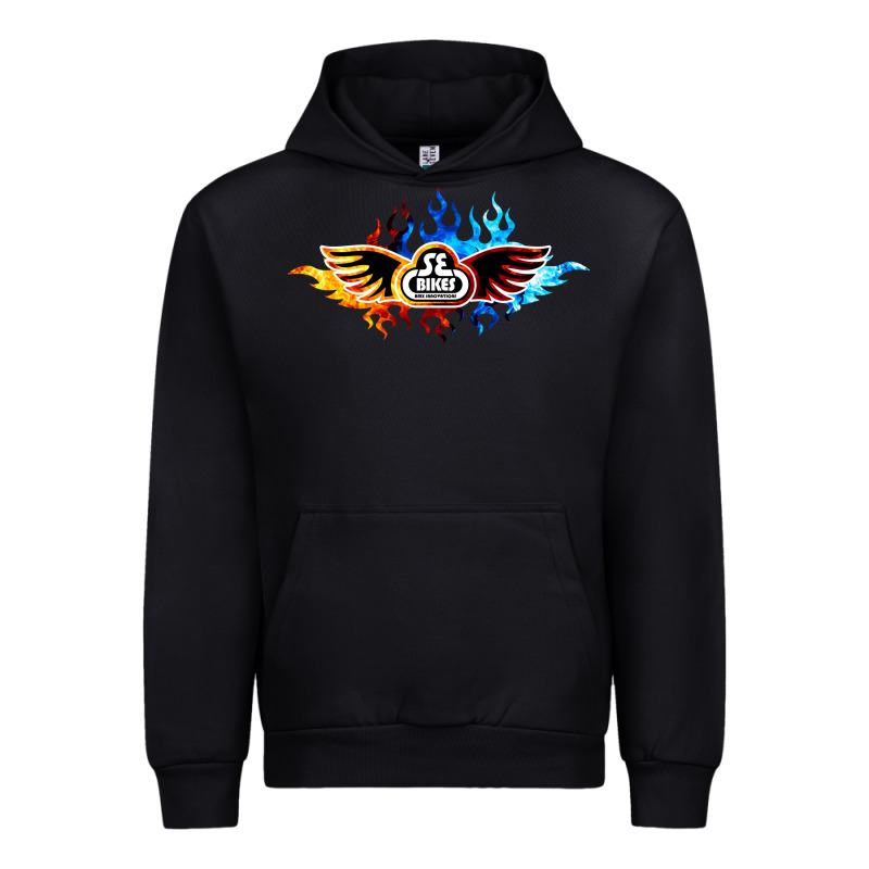 Se Bikes Bmx Bicycle On Fire Sport Blue Red Urban Hoodie by lanVoArt | Teevron