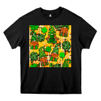 Black St. Patricks gnomies seamless pattern Heavy Core Tee - BundleAndBundleShop
