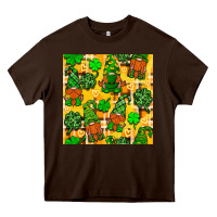 Chocolate Brown St. Patricks gnomies seamless pattern Heavy Core Tee - BundleAndBundleShop