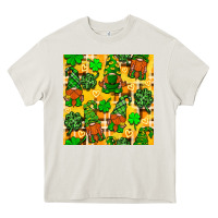 Cream St. Patricks gnomies seamless pattern Heavy Core Tee - BundleAndBundleShop