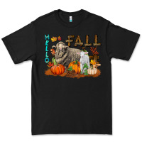 Black Hello Fall Merino Wool Sheep Premium Tee - LillyAllenDesigns