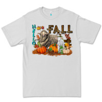 Dove Grey Hello Fall Merino Wool Sheep Premium Tee - LillyAllenDesigns