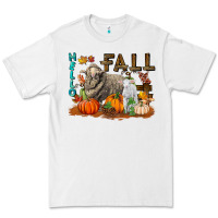 White Hello Fall Merino Wool Sheep Premium Tee - LillyAllenDesigns
