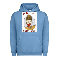 Pigment Pebble Blue life is only one Urban Hoodie - lanVoArt
