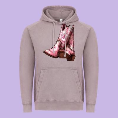 Cowgirl Boots Vintage Hoodie Designed By Howdyjamesfarm