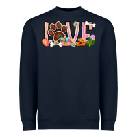 Navy Easter love dog paw Heavyweight Sweatshirt - BundleAndBundleShop