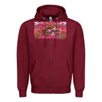 Burgundy Howdy Valentine Zipper Hoodie - CowhideDigitalArt