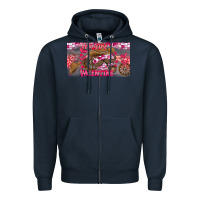 Navy Howdy Valentine Zipper Hoodie - CowhideDigitalArt