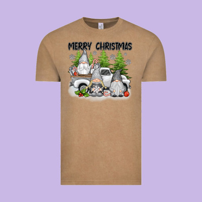 Merry Christmas Gnomes Vintage Tee Designed By Texasbilliewilder