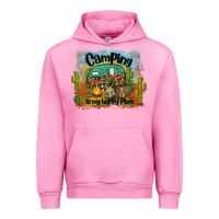 Fuchsia Pink camping is my happy place Urban Hoodie - BarkalooDesign