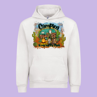 Camping Is My Happy Place Urban Hoodie Designed By Barkaloodesign