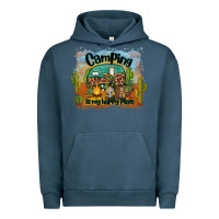 Pigment Midnight Navy camping is my happy place Urban Hoodie - BarkalooDesign