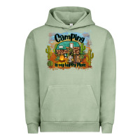 Pigment Oil Green camping is my happy place Urban Hoodie - BarkalooDesign