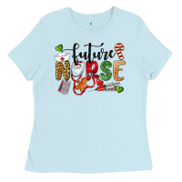 Baby Blue Chrismas future nurse Ladies Tee - LillyAllenDesigns