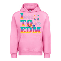 Fuchsia Pink i listen to edm rainbow letters dj music gift Urban Hoodie - lanVoArt